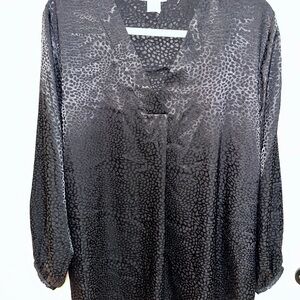 Elegant Black Patterned Women's Top